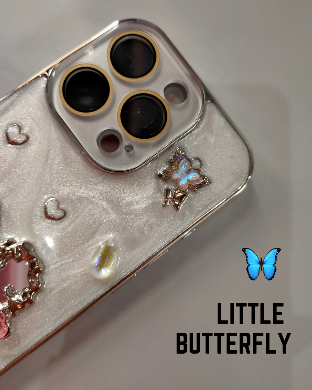 Diamond Mirror Heart iPhone Case – Electroplated Full Protection