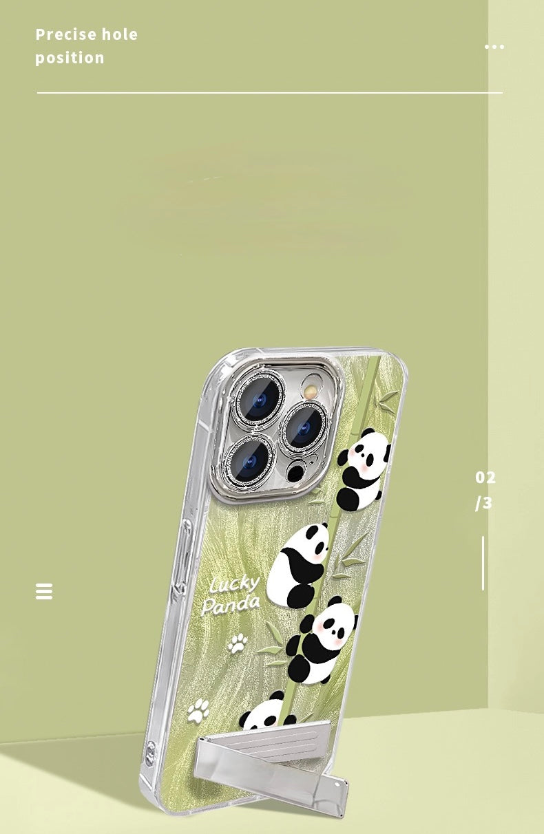 Lucky Ghibli Panda iPhone Case – Cute, Durable & Pop-Out Stand