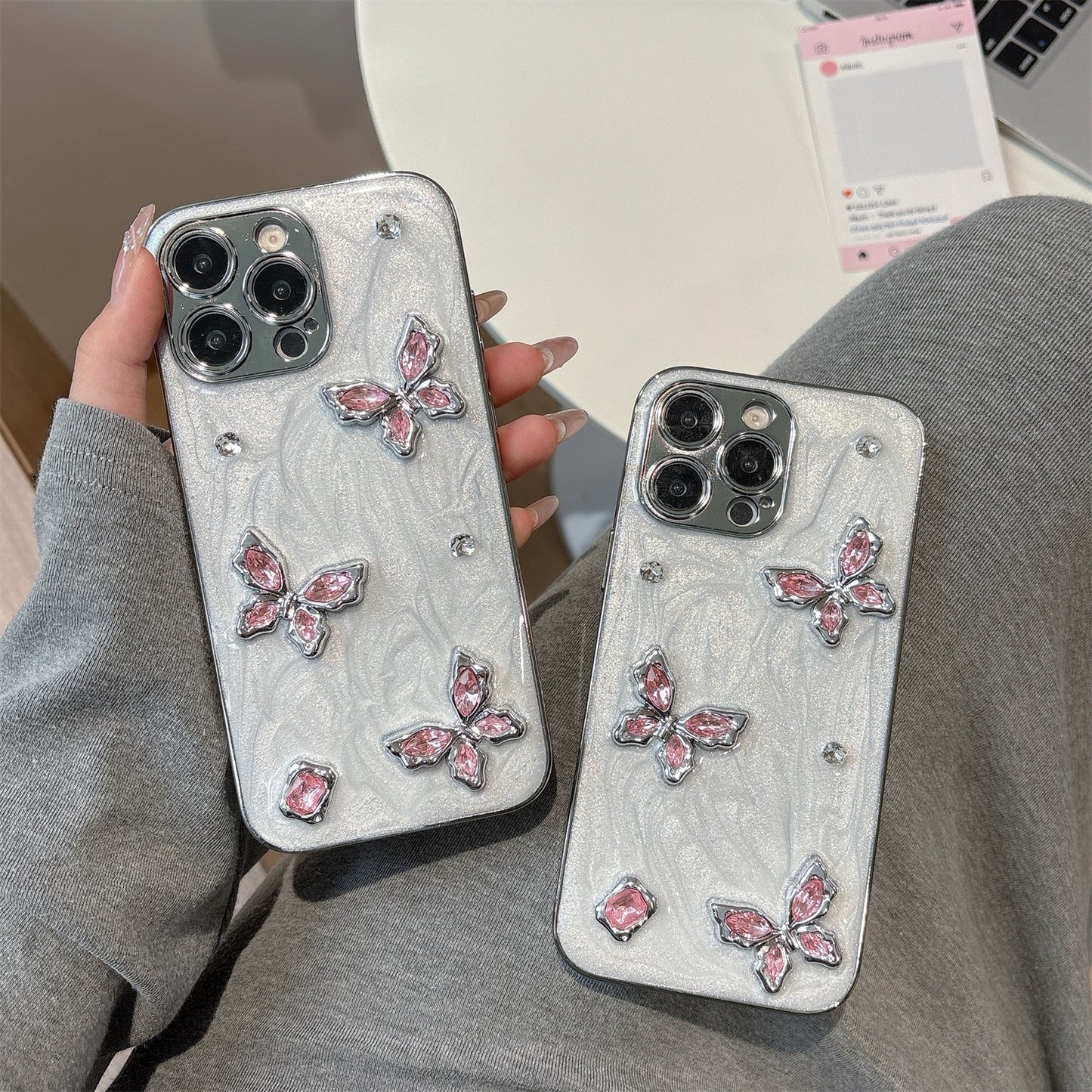 Butterfly Sparkle Pink TPU Case – Glam & Protective