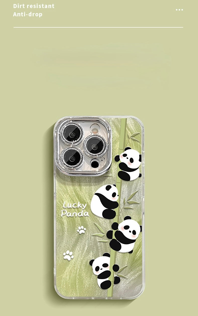 Lucky Ghibli Panda iPhone Case – Cute, Durable & Pop-Out Stand