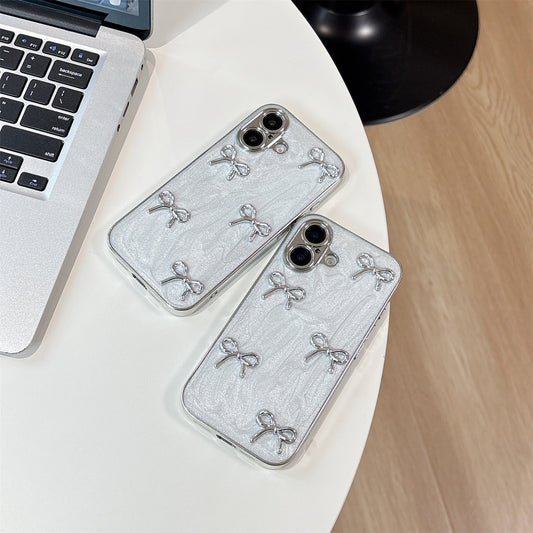 Bow(Silver) Glitter TPU Case – Chic & Protective