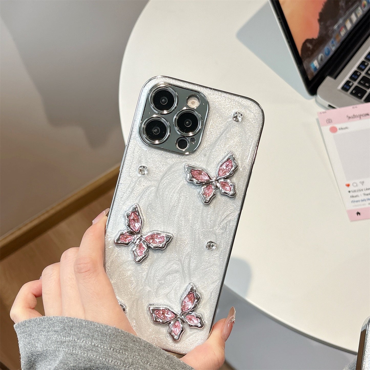 Butterfly Sparkle Pink TPU Case – Glam & Protective