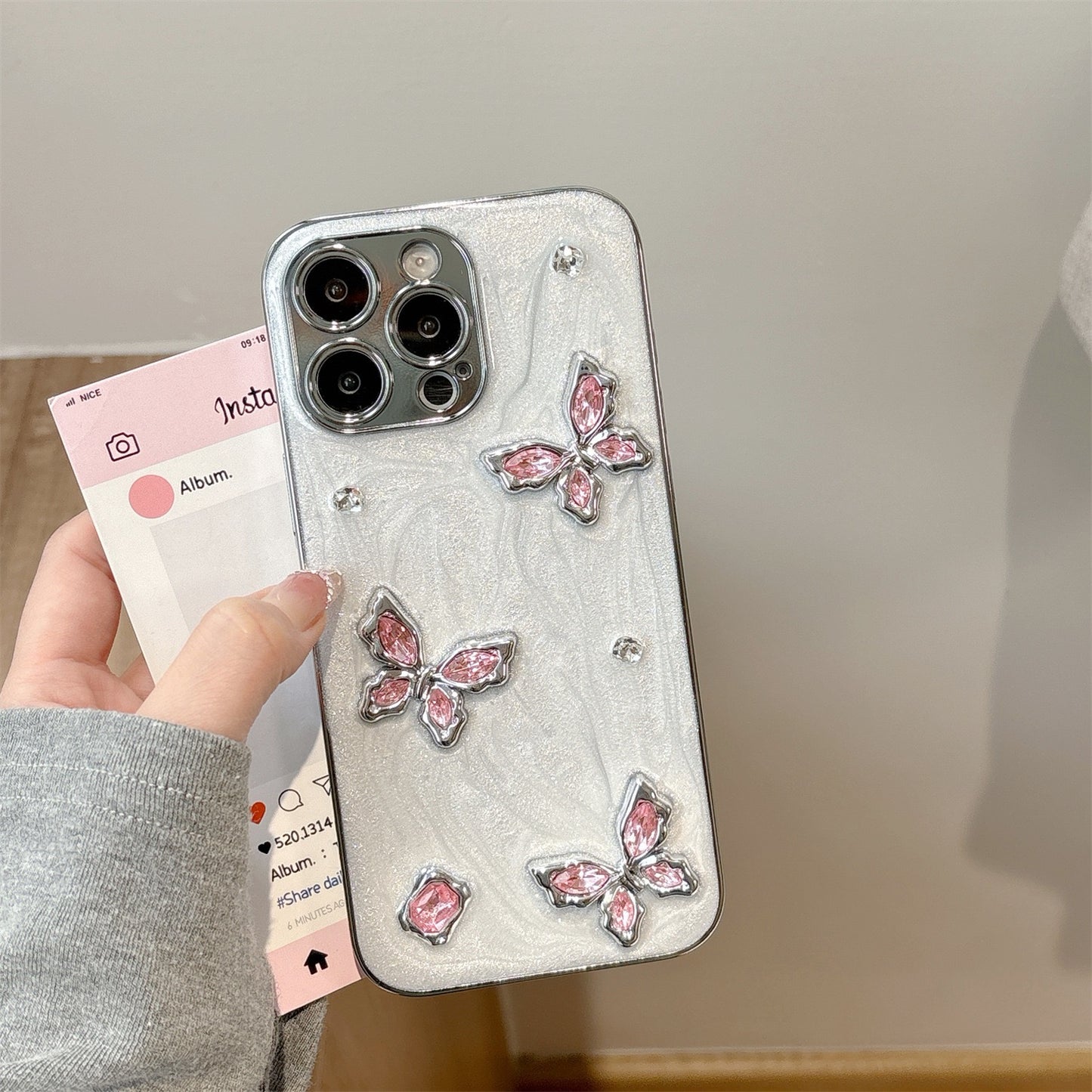 Butterfly Sparkle Pink TPU Case – Glam & Protective