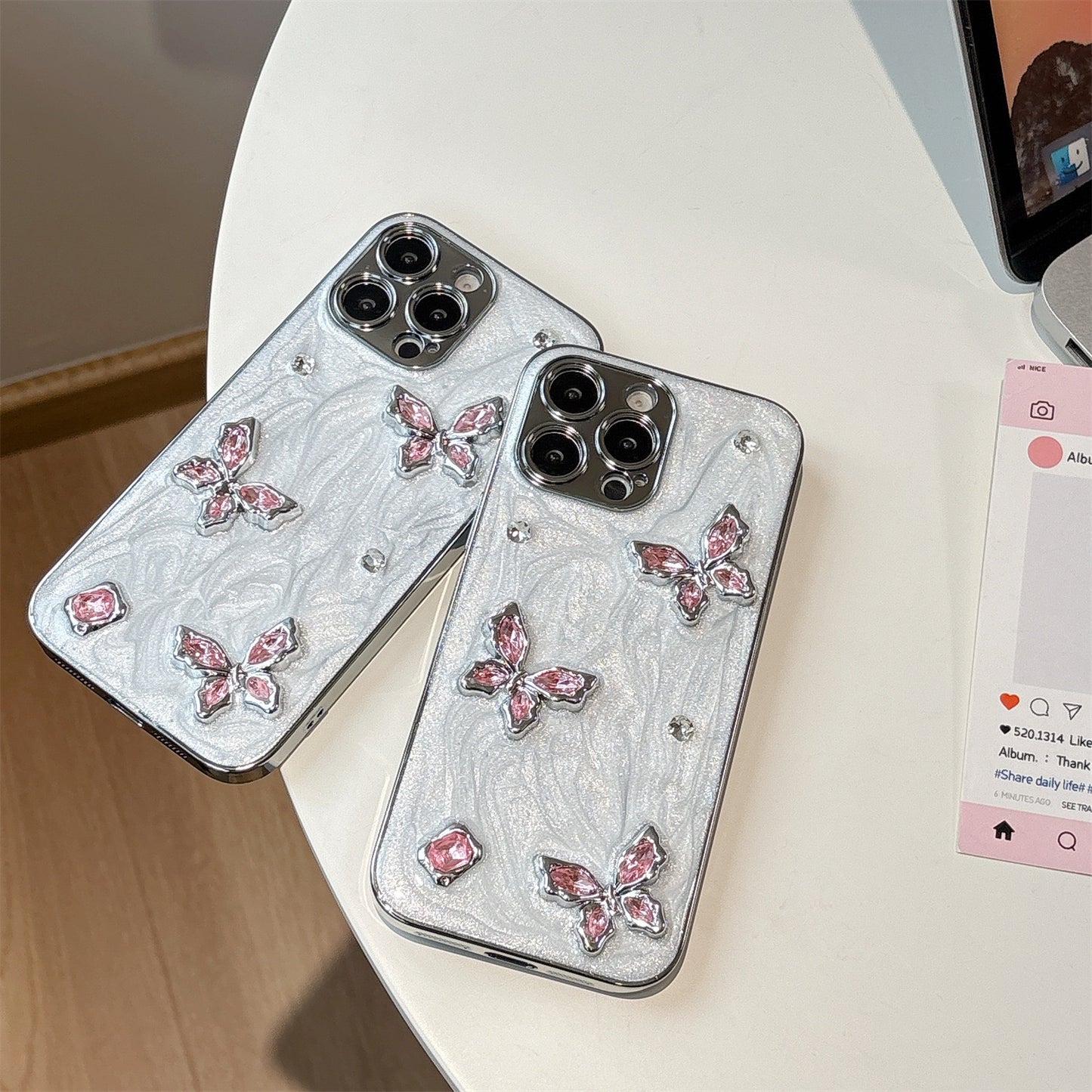 Butterfly Sparkle Pink TPU Case – Glam & Protective