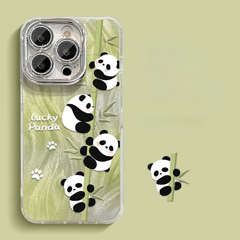 Lucky Ghibli Panda iPhone Case – Cute, Durable & Pop-Out Stand