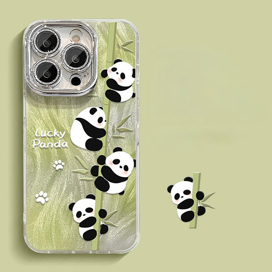 Lucky Ghibli Panda iPhone Case – Cute, Durable & Pop-Out Stand