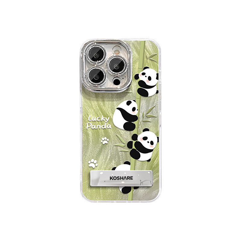 Lucky Ghibli Panda iPhone Case – Cute, Durable & Pop-Out Stand